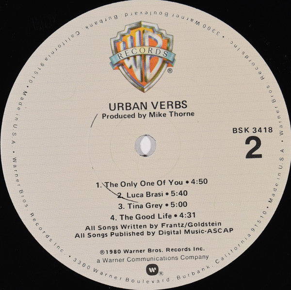 Urban Verbs - Urban Verbs (Vinyl, LP, Album) Very Good Plus (VG+) / Good Plus (G+)