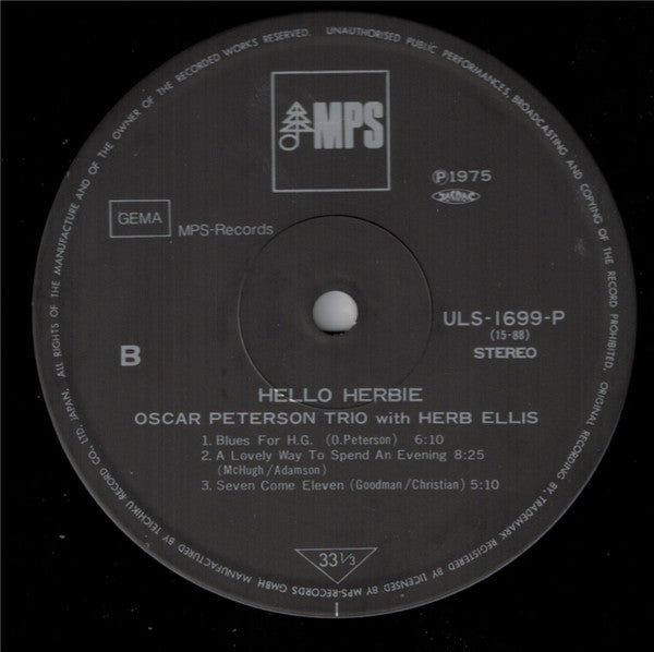 The Oscar Peterson Trio - Hello Herbie (Vinyl, LP, Album, Limited E...