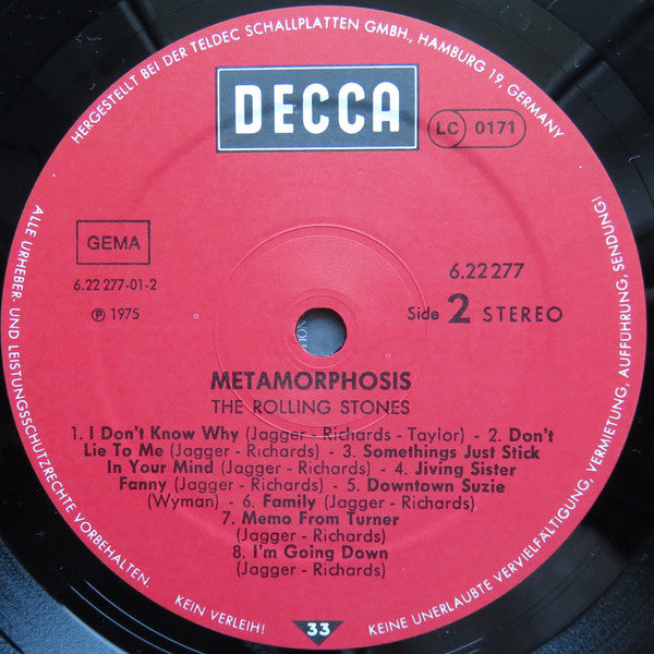 The Rolling Stones - Metamorphosis (Vinyl, LP, Compilation, Reissue, Stereo) Very Good Plus (VG+) / Good Plus (G+)
