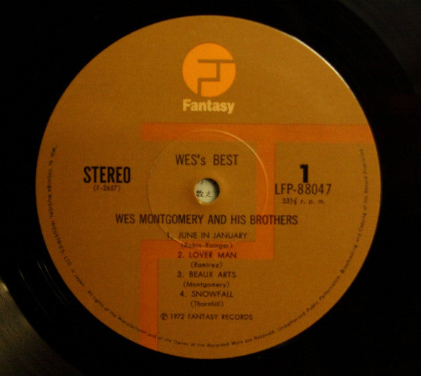 The Montgomery Brothers - Wes' Best (Vinyl, LP, Compilation) Very Good Plus (VG+) / Very Good (VG)