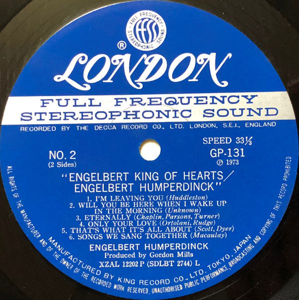 Engelbert Humperdinck - King Of Hearts (Vinyl, LP, Album) Very Good Plus (VG+) / Very Good Plus (VG+)