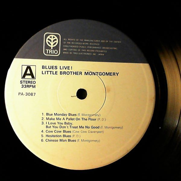 Little Brother Montgomery - Blues Live! (Vinyl, LP, Album) Very Good (VG) / Very Good (VG)