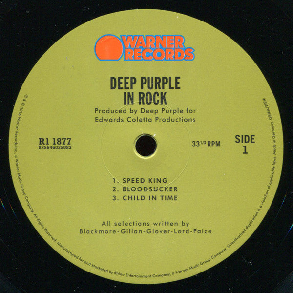 Deep Purple - Deep Purple In Rock (Vinyl, LP, Album, Reissue, Stereo) Very Good Plus (VG+) / Very Good Plus (VG+)