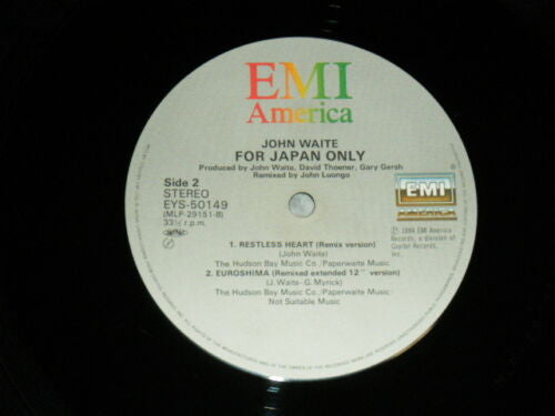 John Waite - For Japan Only (Vinyl, 12", EP) Very Good Plus (VG+) / Very Good Plus (VG+)