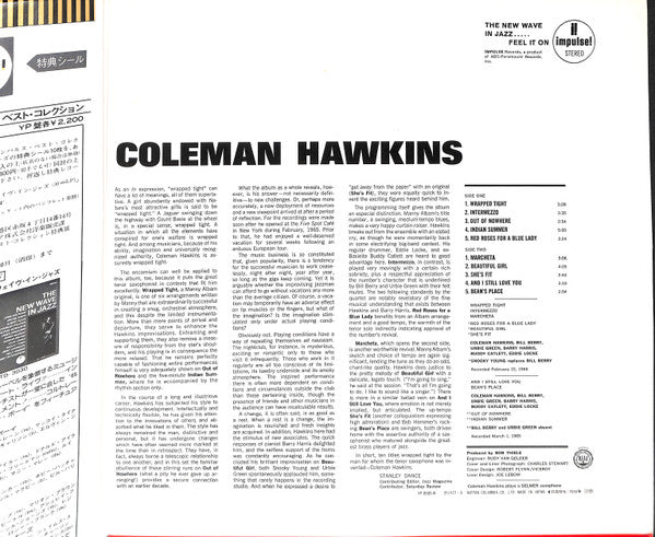 Coleman Hawkins - Wrapped Tight (Vinyl, LP, Album, Reissue, Stereo) Very Good (VG) / Good Plus (G+)