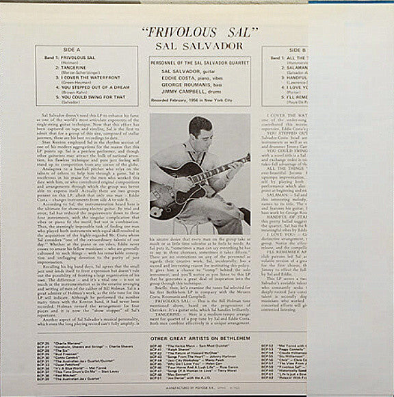 Sal Salvador - Frivolous Sal (Vinyl, LP, Album, Reissue, Mono) Very Good Plus (VG+) / Good Plus (G+)