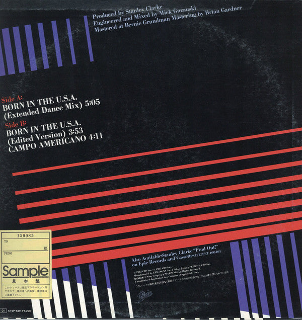 The Stanley Clarke Band - Born In The U.S.A. (Vinyl, 12", 45 RPM, Single, Promo) Very Good Plus (VG+) / Very Good (VG)
