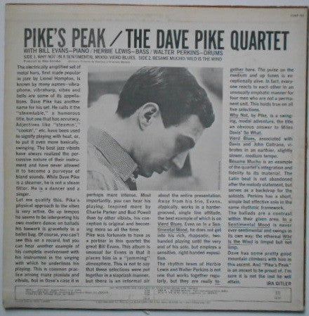 Dave Pike Quartet - Pike's Peak (Vinyl, LP, Album, Reissue) Very Good Plus (VG+) / Very Good Plus (VG+)