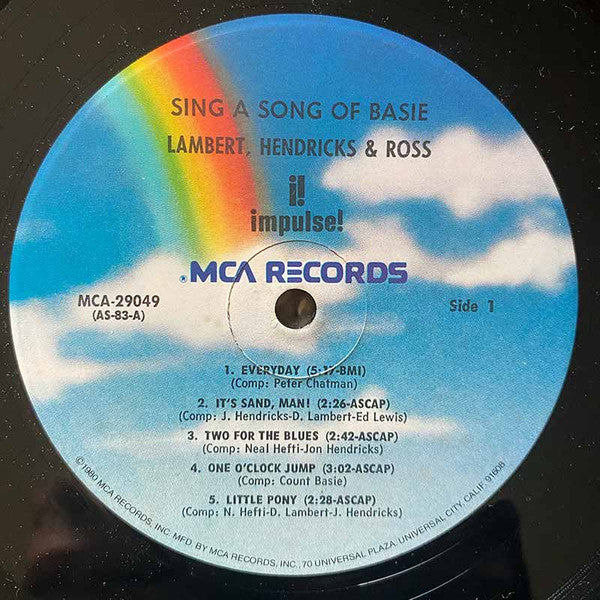 Lambert, Hendricks & Ross - Sing A Song Of Basie (Vinyl, LP, Album, Reissue) Very Good (VG) / Very Good (VG)