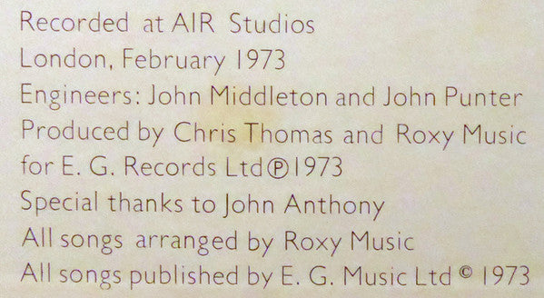 Roxy Music - For Your Pleasure (Vinyl, LP, Album, Reissue)