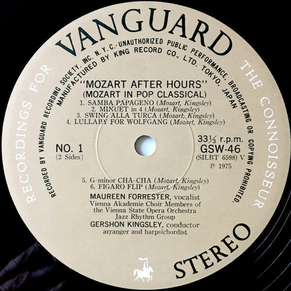 Wolfgang Amadeus Mozart - Mozart After Hours (Mozart In Pop Classical) (Vinyl, LP, Album, Stereo) Very Good Plus (VG+) / Good (G)