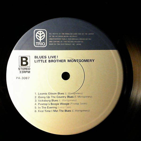 Little Brother Montgomery - Blues Live! (Vinyl, LP, Album) Very Good (VG) / Very Good (VG)