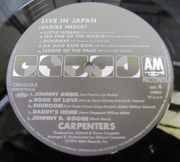 Carpenters - Live In Japan (2xVinyl, LP, Album, Reissue, Stereo) Very Good (VG) / Very Good (VG)