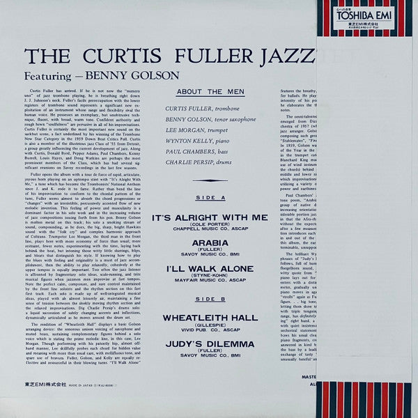 The Curtis Fuller Sextet - The Curtis Fuller Jazztet (Vinyl, LP, Album, Misprint, Reissue, Stereo) Very Good Plus (VG+) / Very Good Plus (VG+)