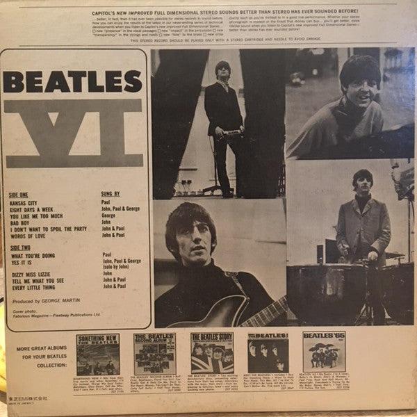 The Beatles - Beatles VI (Vinyl, LP, Album, Promo, Reissue, Stereo) Near Mint (NM or M-) / Very Good (VG)