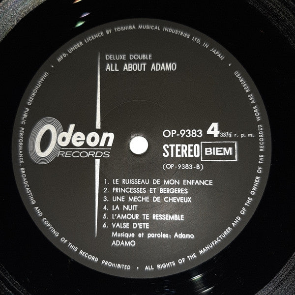 Adamo - Deluxe Double / All About Adamo (2xVinyl, LP, Compilation, Stereo) Good Plus (G+) / Good Plus (G+)