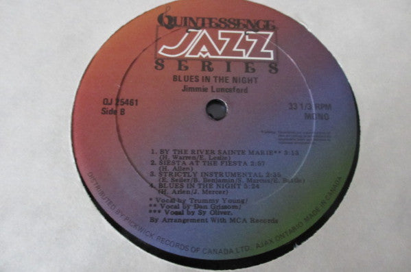 Jimmie Lunceford - Blues In The Night (Vinyl, LP, Compilation, Remastered, Mono) Very Good Plus (VG+) / Very Good Plus (VG+)