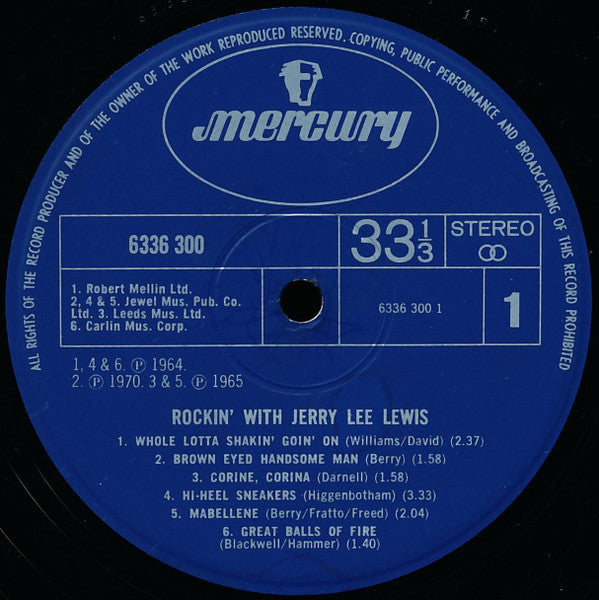 Jerry Lee Lewis - Rockin' With Jerry Lee Lewis (Vinyl, LP, Stereo, Compilation) Very Good (VG) / Very Good (VG)