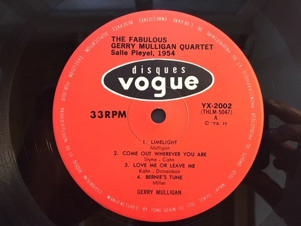 Gerry Mulligan Quartet - The Fabulous Gerry Mulligan Quartet (2xVinyl, LP, Compilation, Reissue, Mono) Very Good Plus (VG+) / Very Good (VG)