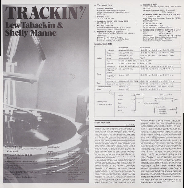 Lew Tabackin - Trackin' (Vinyl, 12", 45 RPM, Promo) Very Good Plus (VG+) / Very Good (VG)