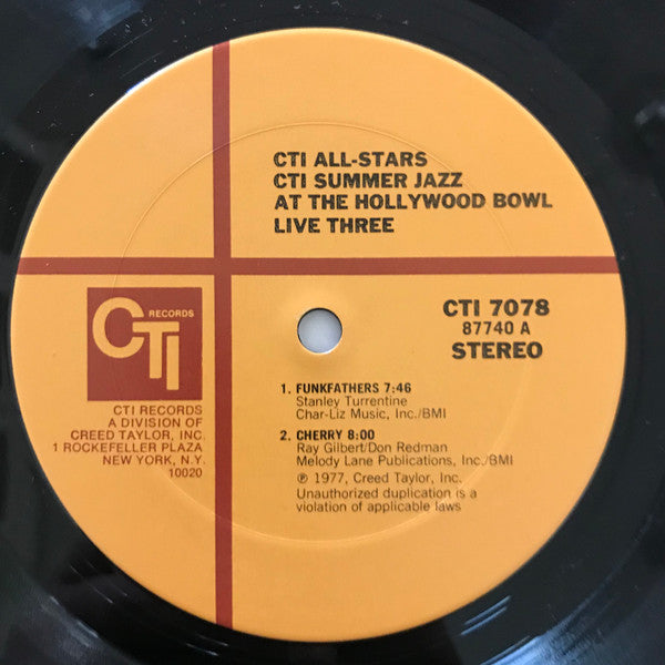 CTI All-Stars - CTI Summer Jazz At The Hollywood Bowl Live Three (Vinyl, LP, Album) Very Good (VG) / Poor (P)