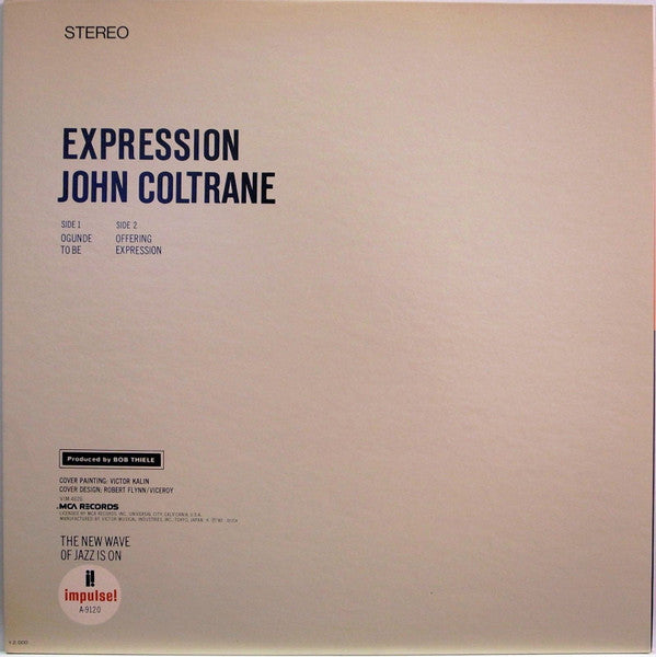 John Coltrane - Expression (Vinyl, LP, Album, Promo, Reissue, Stereo) Near Mint (NM or M-) / Very Good (VG)