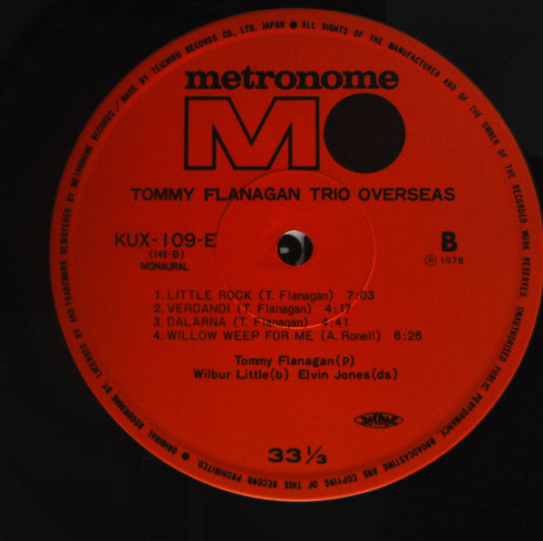 Tommy Flanagan Trio - Overseas (Vinyl, LP, Album, Reissue, Mono) Very Good Plus (VG+) / Very Good Plus (VG+)