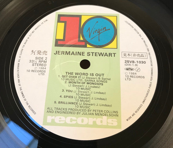 Jermaine Stewart - The Word Is Out (Vinyl, LP, Album, Promo) Very Good Plus (VG+) / Very Good (VG)