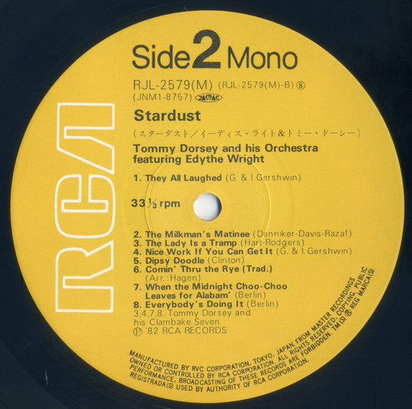 Tommy Dorsey And His Orchestra - Stardust (Vinyl, LP, Compilation, Mono) Very Good Plus (VG+) / Very Good (VG)