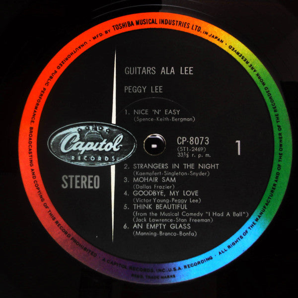 Peggy Lee - Guitars Ala Lee (Vinyl, LP, Album, Stereo) Very Good Plus (VG+) / Very Good Plus (VG+)
