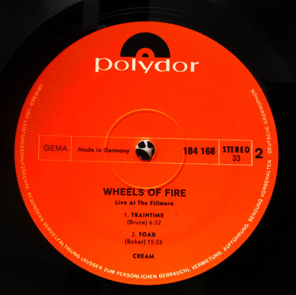 Cream (2) - Wheels Of Fire (2xVinyl, LP, Album) Near Mint (NM or M-) / Good Plus (G+)
