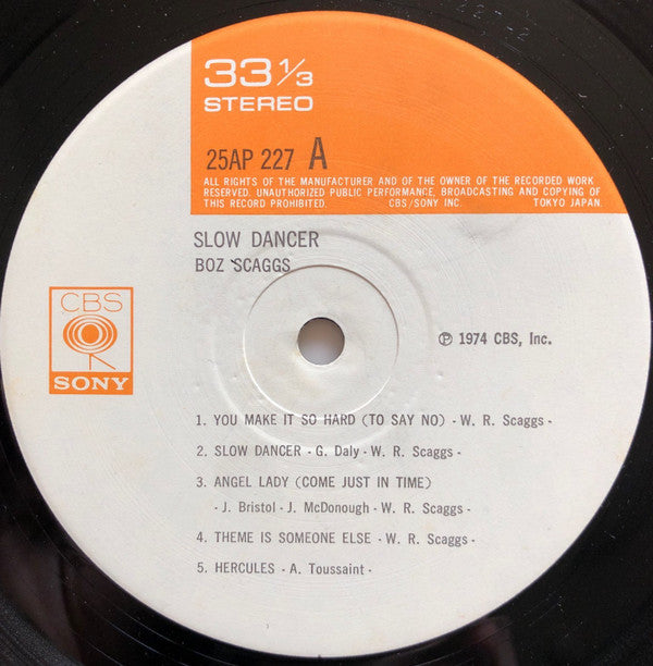 Boz Scaggs - Slow Dancer (Vinyl, LP, Album, Reissue)