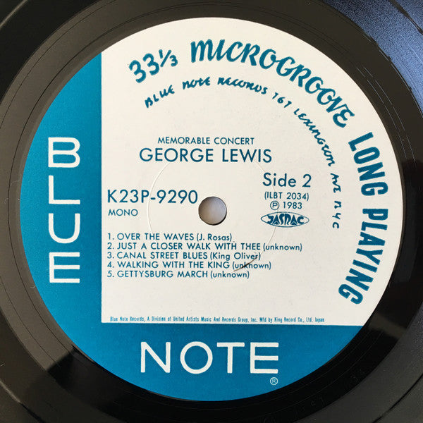 George Lewis And His New Orleans Stompers - Concert! (Vinyl, LP, Album, Reissue, Mono) Near Mint (NM or M-) / Good Plus (G+)