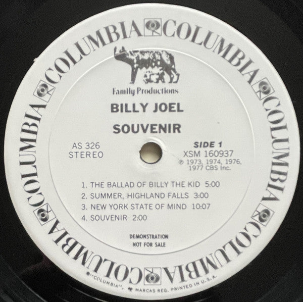 Billy Joel - Souvenir (Vinyl, LP, Promo, Sampler, Unofficial Release) Very Good (VG) / Very Good (VG)