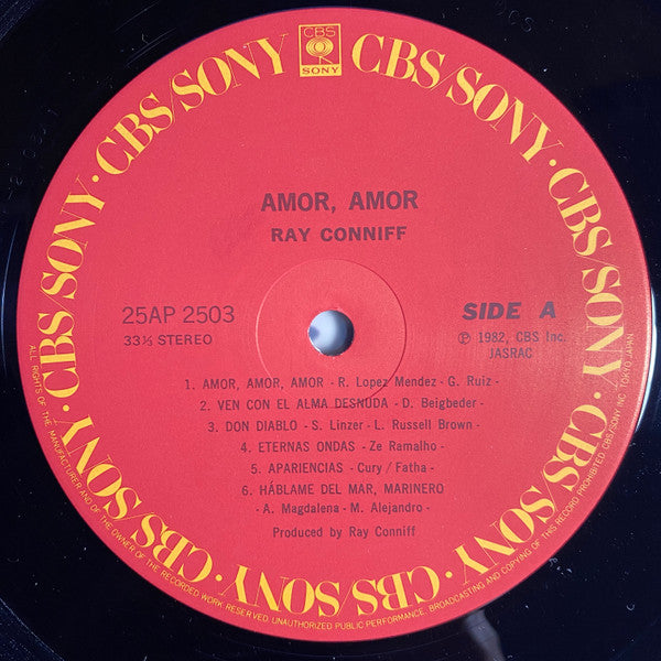 Ray Conniff - Amor, Amor (Vinyl, LP, Album) Near Mint (NM or M-) / Near Mint (NM or M-)