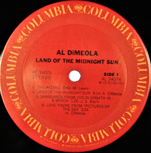 Al Di Meola - Land Of The Midnight Sun (Vinyl, LP, Album, Stereo) Very Good (VG) / Very Good Plus (VG+)
