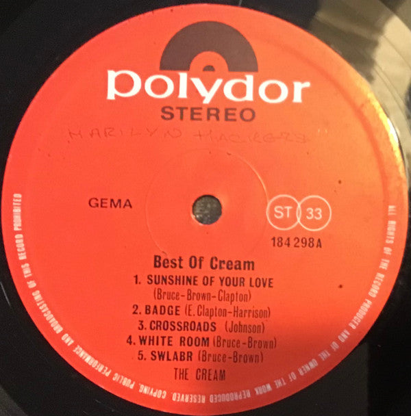 Cream (2) - Best Of Cream (Vinyl, LP, Compilation, Stereo) Very Good (VG) / Very Good (VG)