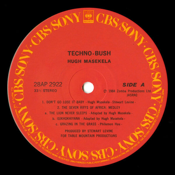 Hugh Masekela - Techno-Bush (Vinyl, LP, Album) Near Mint (NM or M-) / Very Good Plus (VG+)