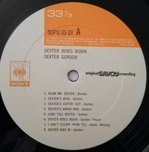 Dexter Gordon - Dexter Rides Again (Vinyl, LP, Album, Reissue, Mono)