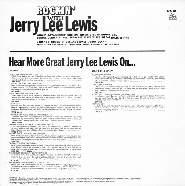 Jerry Lee Lewis - Rockin' With Jerry Lee Lewis (Vinyl, LP, Stereo, Compilation) Very Good (VG) / Very Good (VG)