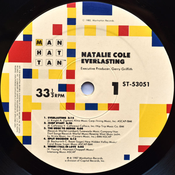 Natalie Cole - Everlasting (Vinyl, LP, Album, Stereo) Very Good Plus (VG+) / Good Plus (G+)
