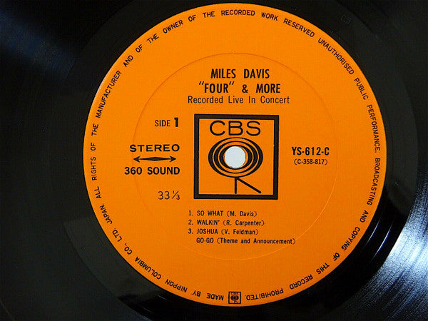 Miles Davis - 'Four' & More - Recorded Live In Concert (Vinyl, LP, Album, Stereo) Very Good Plus (VG+) / Very Good Plus (VG+)