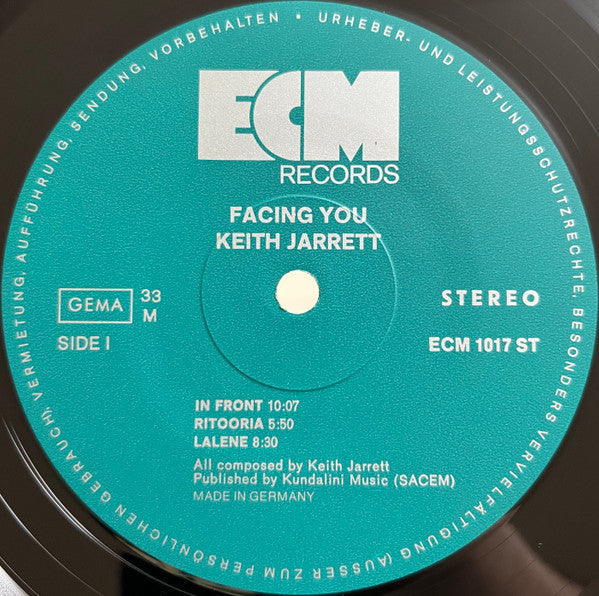Keith Jarrett - Facing You (Vinyl, LP, Album) Very Good Plus (VG+) / Very Good (VG)