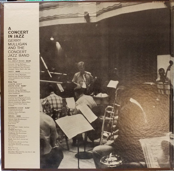 Gerry Mulligan & The Concert Jazz Band - Gerry Mulligan Presents A Concert In Jazz (Vinyl, LP, Album, Mono) Very Good Plus (VG+) / Good Plus (G+)