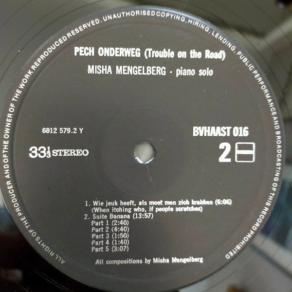Misha Mengelberg - Pech Onderweg (Vinyl, LP, Album) Very Good Plus (VG+) / Very Good Plus (VG+)