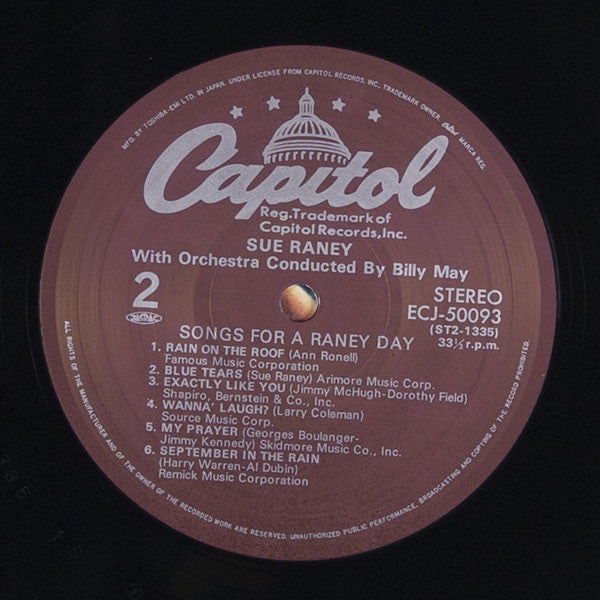 Sue Raney - Songs For A Raney Day (Vinyl, LP, Album, Reissue, Stereo)