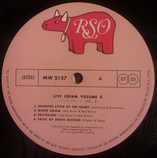 Cream (2) - Live Cream Volume II (Vinyl, LP, Album, Reissue, Stereo)