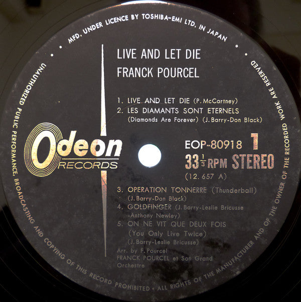 Franck Pourcel - Live And Let Die (Vinyl, LP, Album) Very Good Plus (VG+) / Very Good Plus (VG+)
