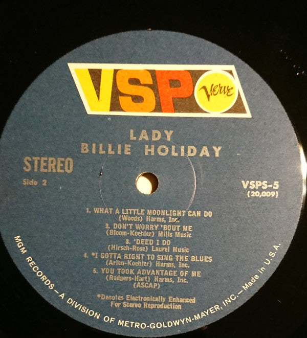 Billie Holiday - Lady (Vinyl, LP, Compilation, Remastered, Stereo) Very Good Plus (VG+) / Very Good (VG)