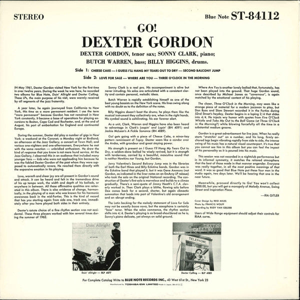 Dexter Gordon - Go! (Vinyl, LP, Album, Reissue, Stereo) Very Good Plus (VG+) / Near Mint (NM or M-)